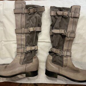 Cole Haan gray knee-high leather boots